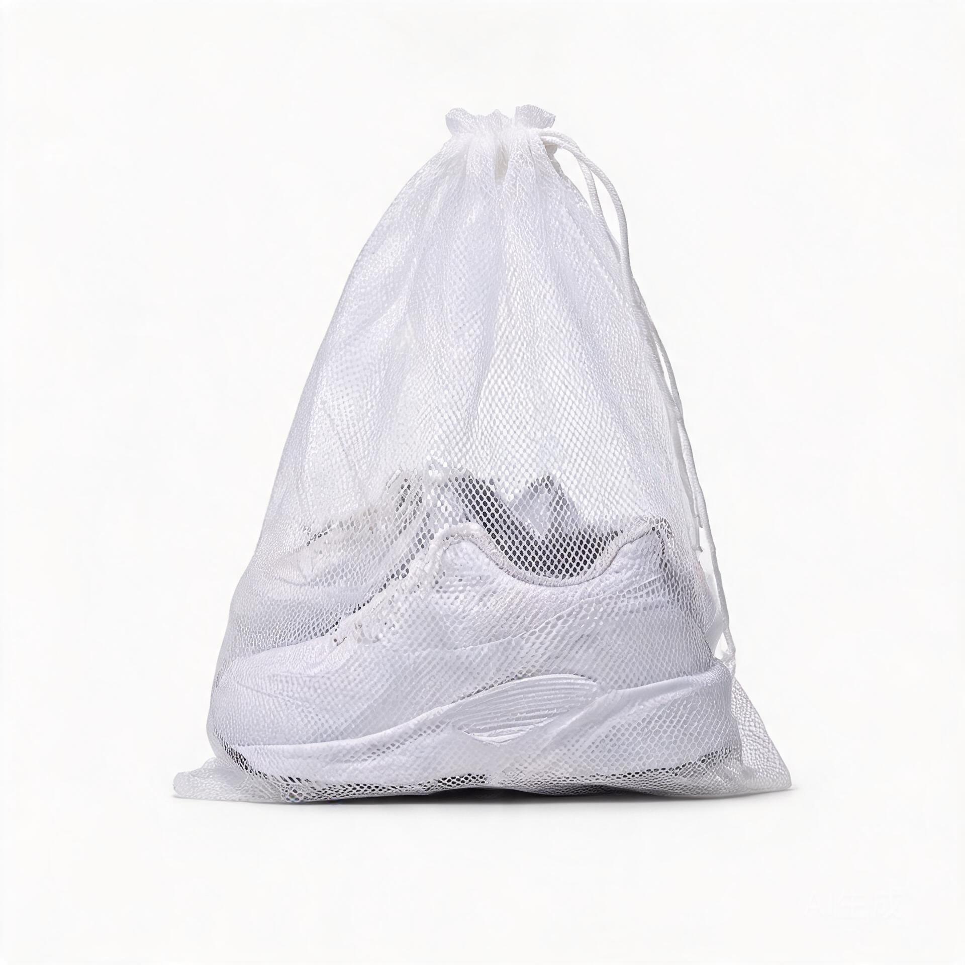 Mesh washing bag with shoes