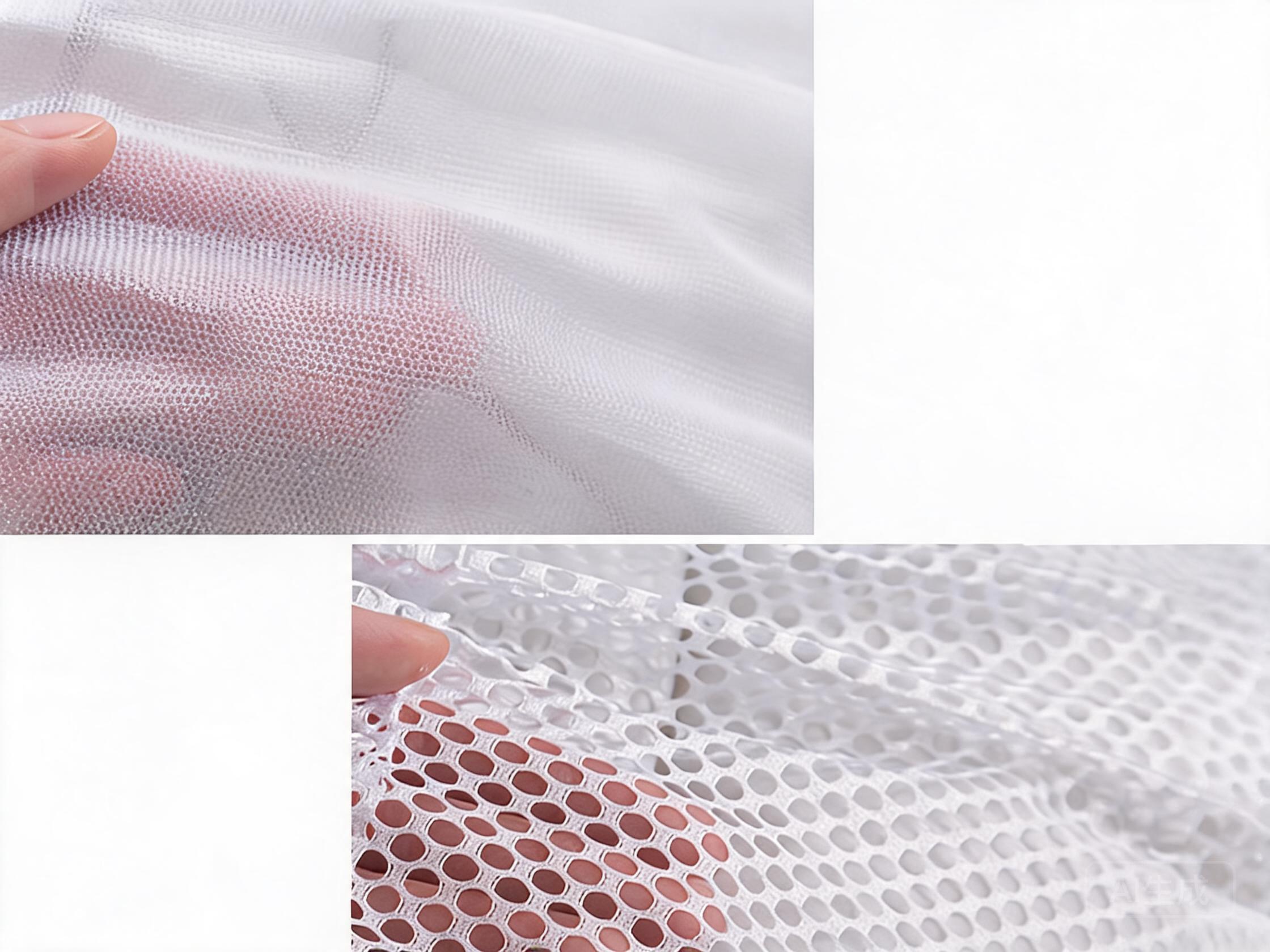 White fine and coarse mesh wash bags for delicate laundry