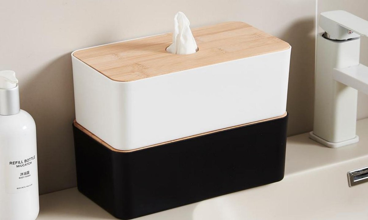 Bamboo desktop storage box