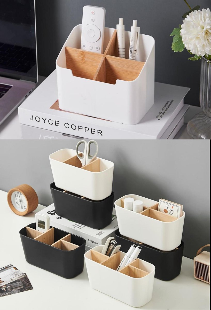 Bamboo drawer organizer set