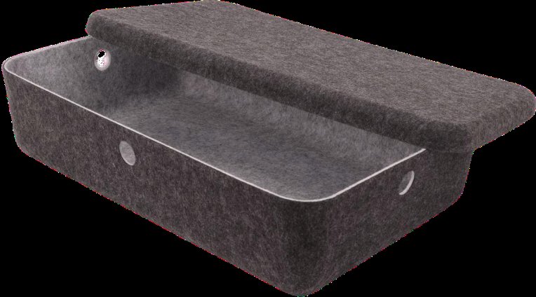 Two-tone scallop-edge felt basket medium