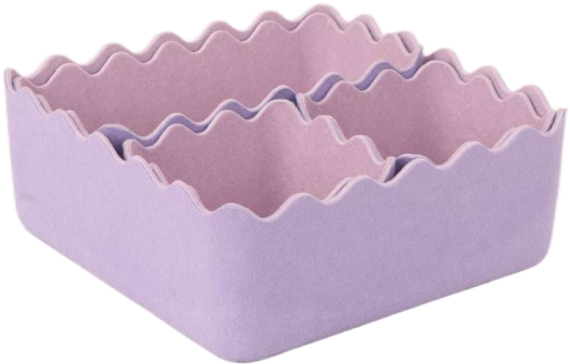 Two-tone felt scallop-edge 4-piece set