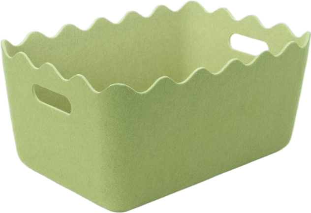 Two-tone scallop-edge felt storage basket extra large