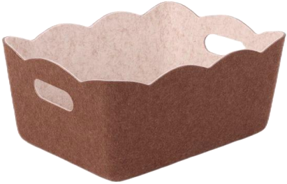 Two-tone large scallop-edge felt basket row 3