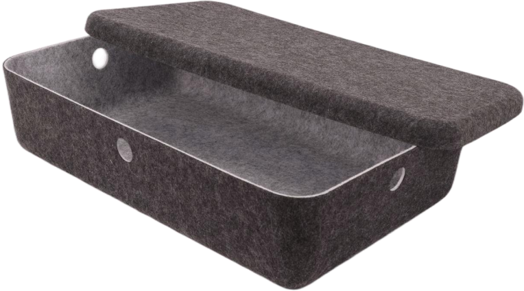 Felt underbed basket with lid